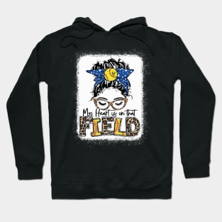 My heart is on that Field Softball Tee Leopard Softball Mom Hoodie